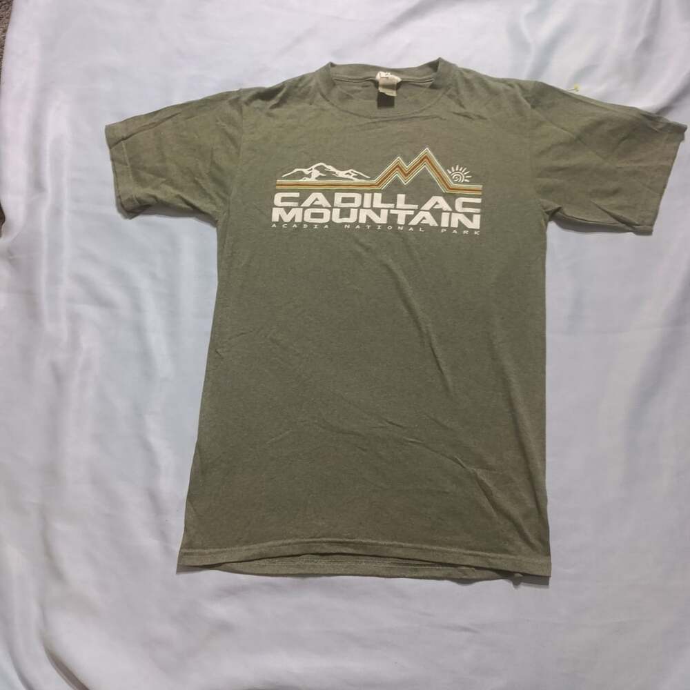 Cadillac Mountain Acadia National Park Graphic T-Shirt Green